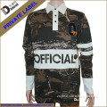 Heavy cotton long sleeve chenille patch custom camo football jersey